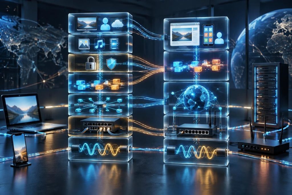 Modèle TCP IP expliqué avec ses couches et différences avec le modèle OSI